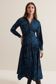 Phase Eight Blue Petite Shakira Floral Midaxi Dress - Image 6 of 8