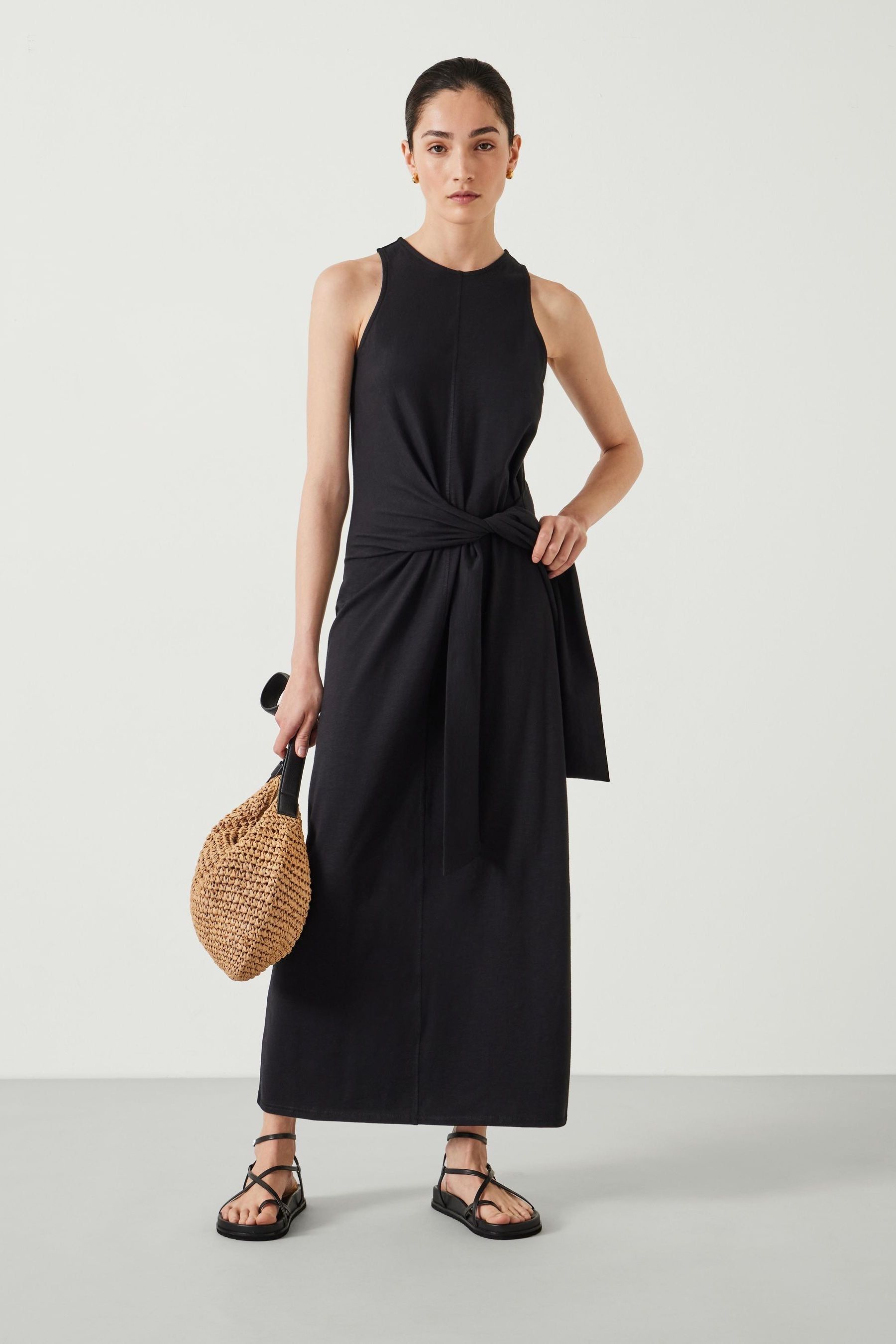 Black sleeveless maxi dress shop
