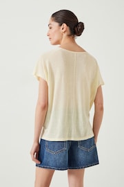 Hush Yellow Emmerline Linen Blend Knitted Top - Image 3 of 5