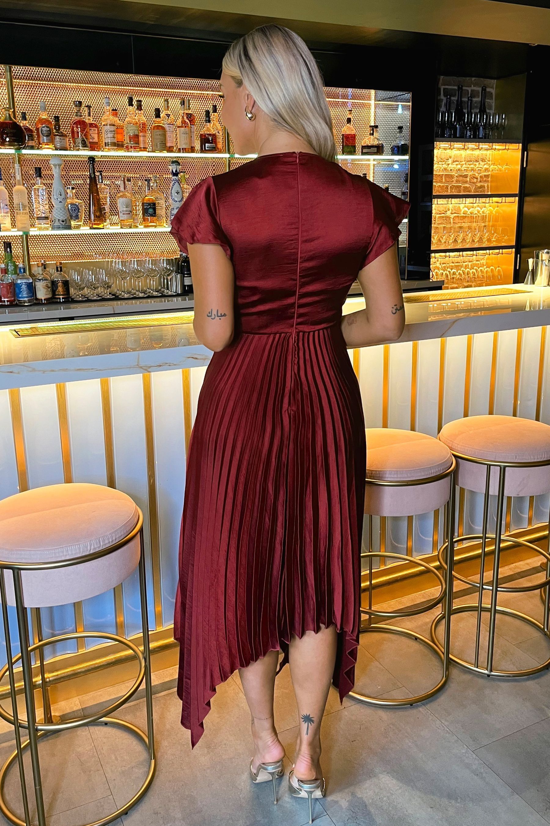 Buy AX Paris Wrap Top Zig Zag Hem Pleated Midi Dress from Next Luxembourg