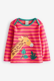 Frugi Grey Stripe Giraffe Applique Top - Image 2 of 5