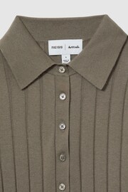 LES 100 CIEL Dark Mink Reiss | Les 100 Ciels Wool and Silk Polo Shirt - Image 6 of 6