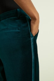 Reiss Teal Parisa Petite Velvet Flared Suit Trousers - Image 5 of 8