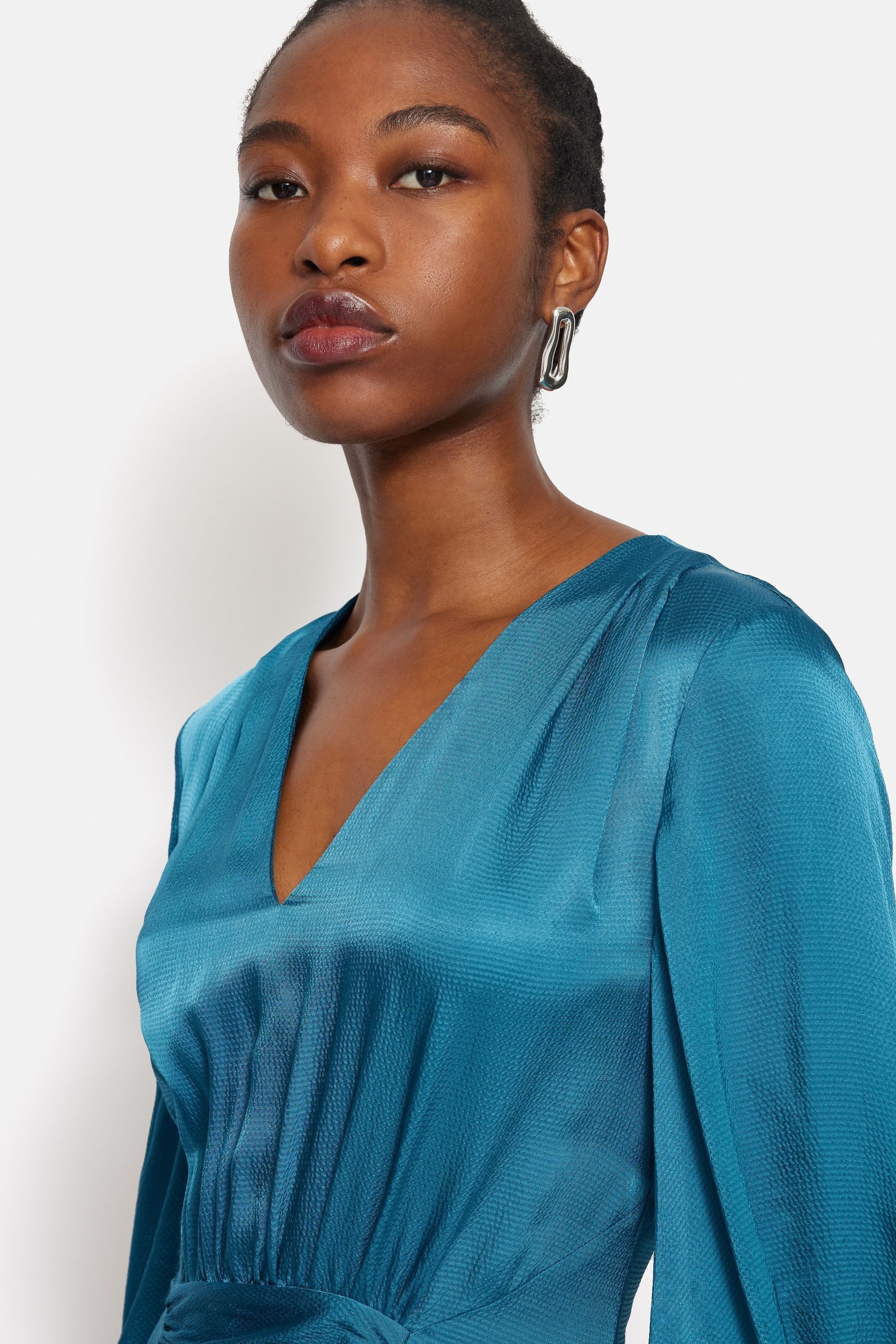 Silk satin midi dress discount