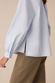 Ro&Zo Blue Cotton Gathered Blouse - Image 5 of 7