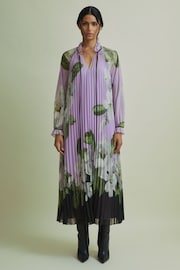 Florere Pleated Tie Neck Maxi Dress - Image 4 of 7