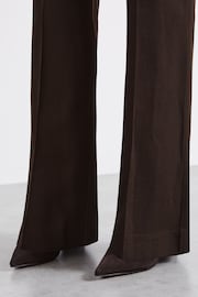 Reiss Chocolate Lena Atelier Virgin Wool-Blend Suit Trousers - Image 3 of 5