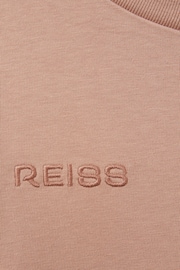 Reiss Mink Camryn 100% Cotton Jersey Logo Embroidered T-Shirt Dress - Image 4 of 4