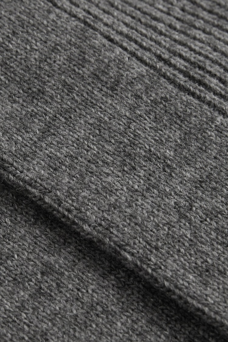 Reiss Mid Grey/Oatmeal Alby Wool-Cashmere Blend Ribbed Socks - Image 3 of 3