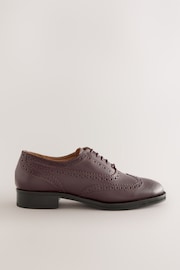 Burgundy Red Forever Comfort® Slim Leather Formal Brogue Lace Up Shoes - Image 3 of 7