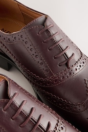 Burgundy Red Forever Comfort® Slim Leather Formal Brogue Lace Up Shoes - Image 6 of 7