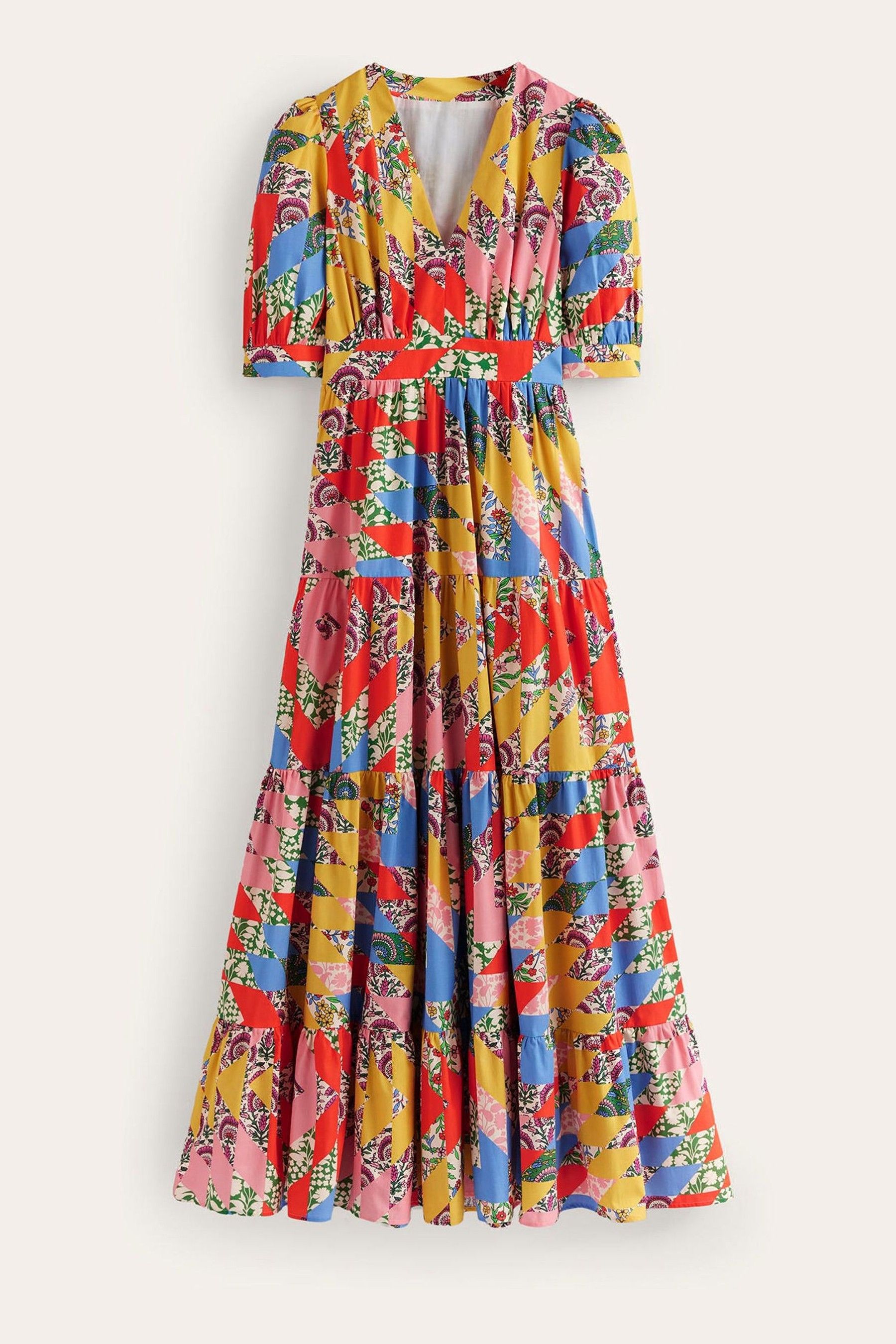 Boden Yellow Bella Puff Sleeve Maxi Dress 6 Womens