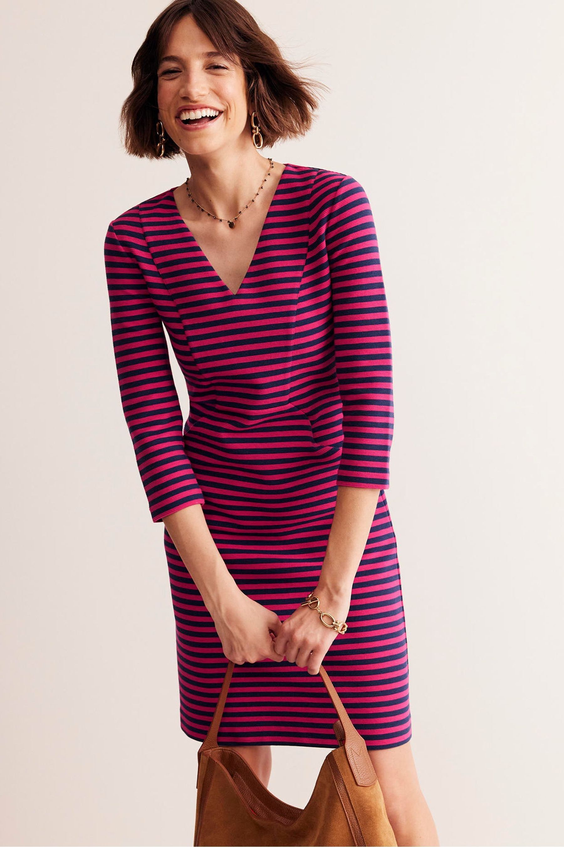 Buy Boden Pink Bronte Ottoman Dress from the Next UK online shop