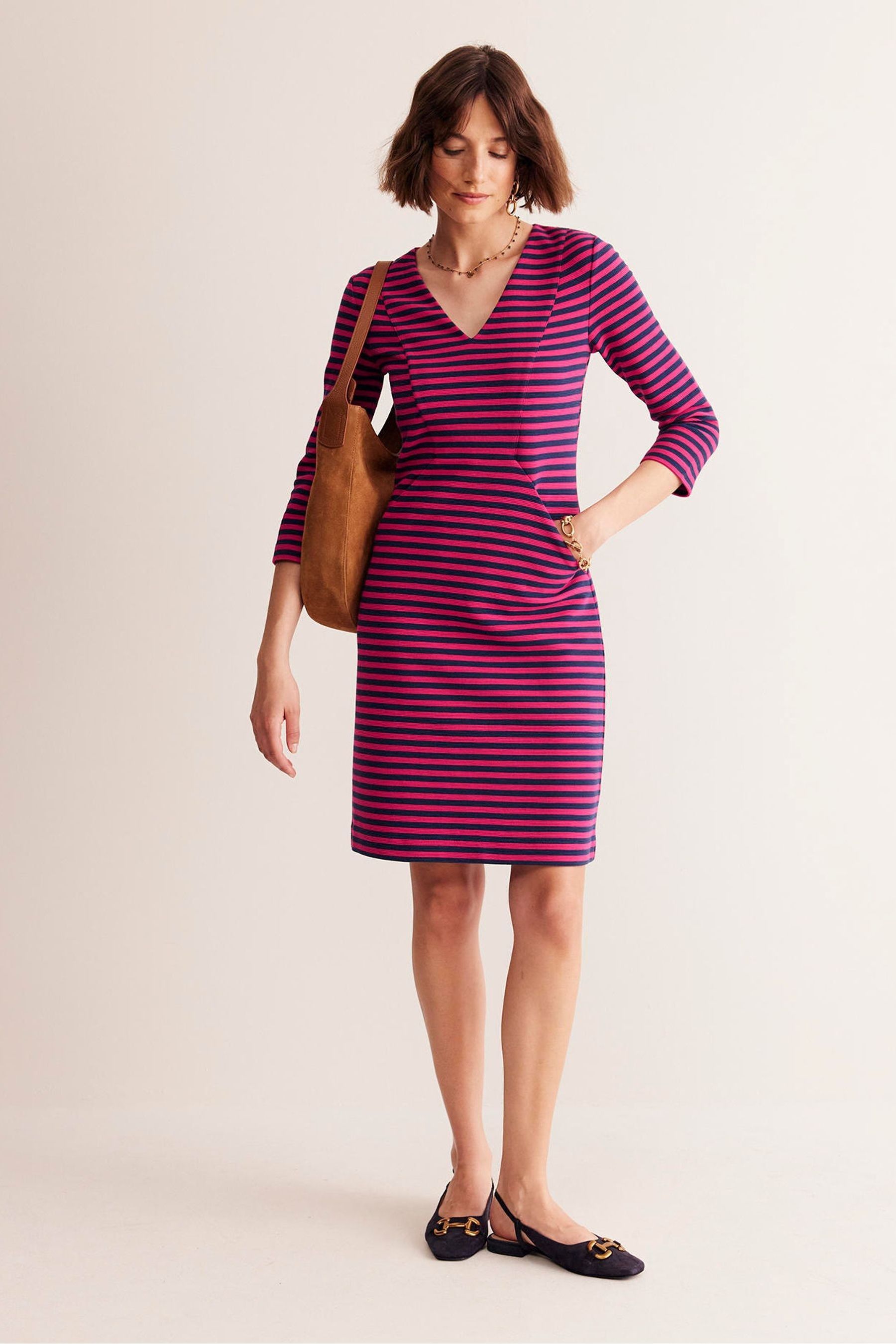 Buy Boden Pink Bronte Ottoman Dress from the Next UK online shop
