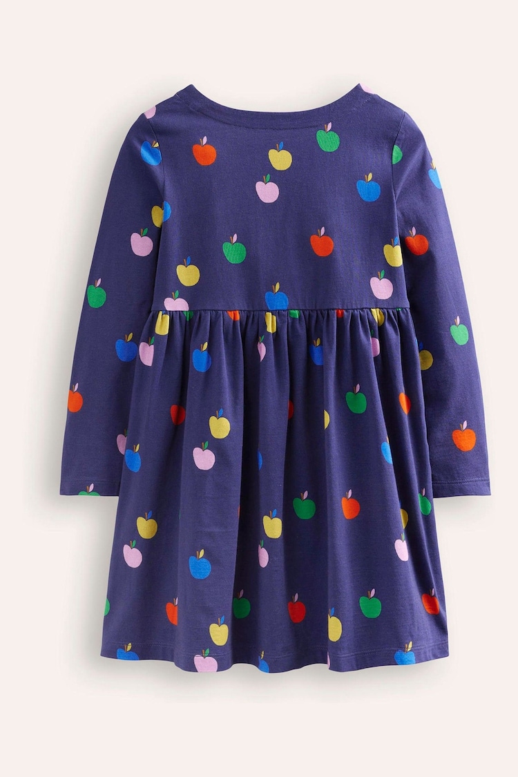 Boden Blue Long Sleeved Fun 100% Cotton Jersey Dress - Image 2 of 3