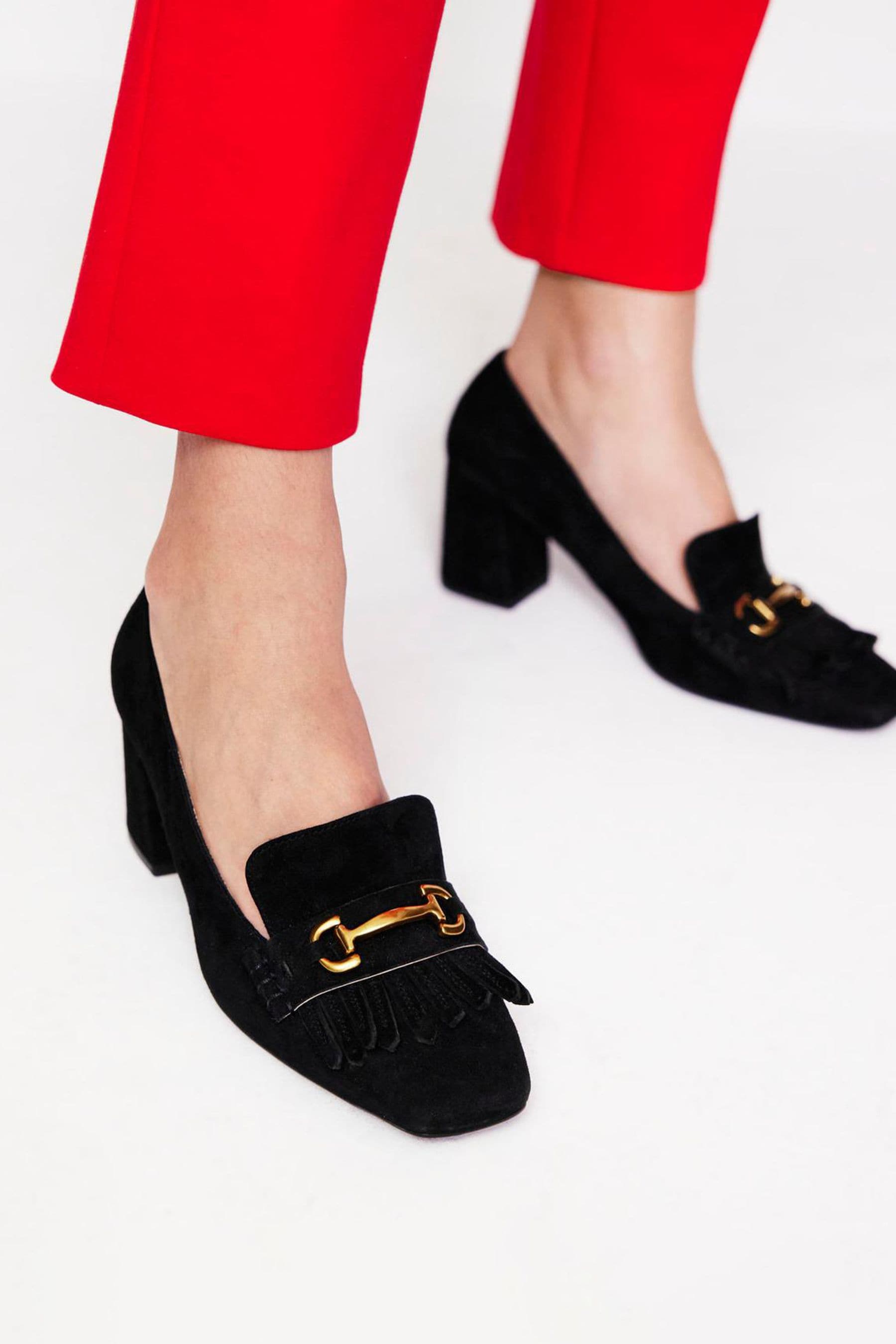 Buy Boden Black Iris Ghillie Heeled Loafers from Next Luxembourg