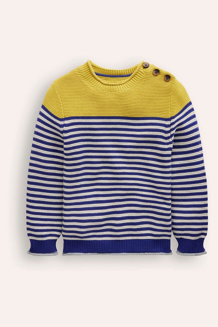 Boden Blue Everyday Stripe Cotton 100% Cotton Jumper - Image 1 of 3