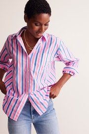 Boden Blue Connie Relaxed Cotton Shirt - Image 2 of 6