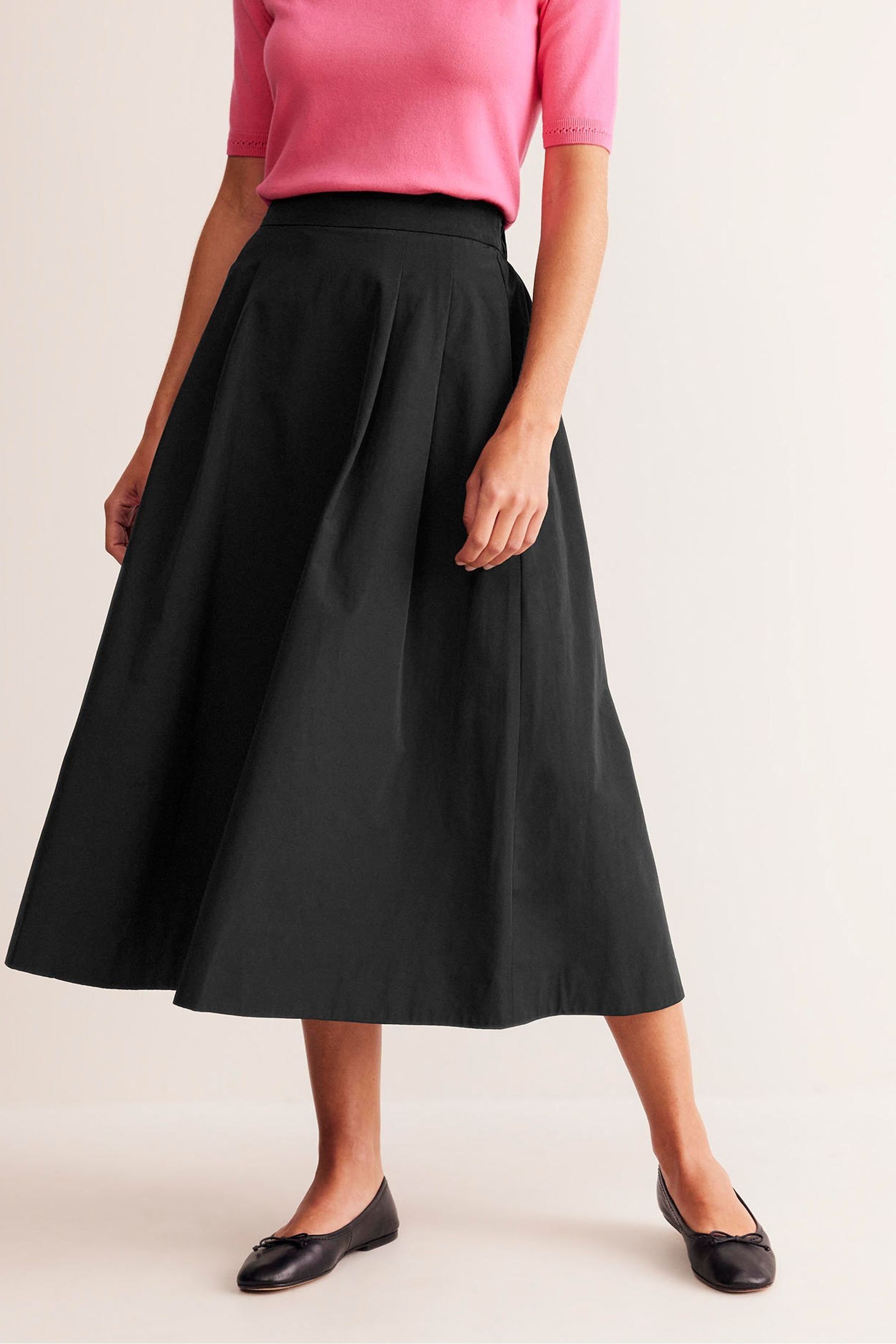 Buy Boden Black Isabella Taffeta Midi Skirt from Next Luxembourg