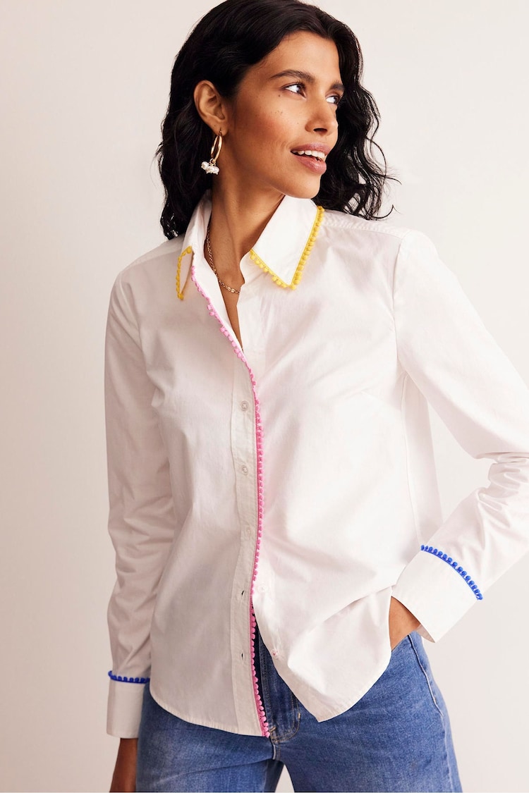 Boden White Sienna Embroidered 100% Cotton Shirt - Image 2 of 5