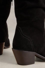 White Stuff Black Azalea Suede Mid Slouch Boots - Image 4 of 4