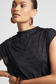 River Island Black Crinkle Textured  Top - Image 3 of 4