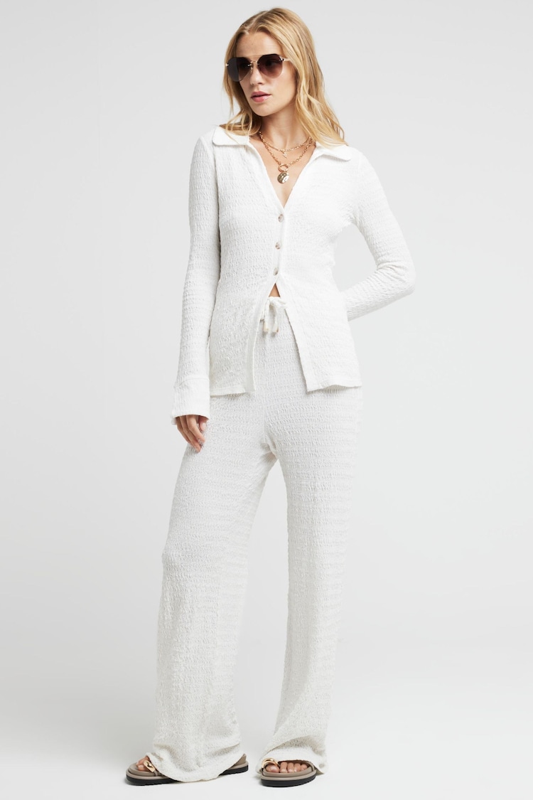 River Island Cream Textured Shirt - Image 1 of 4