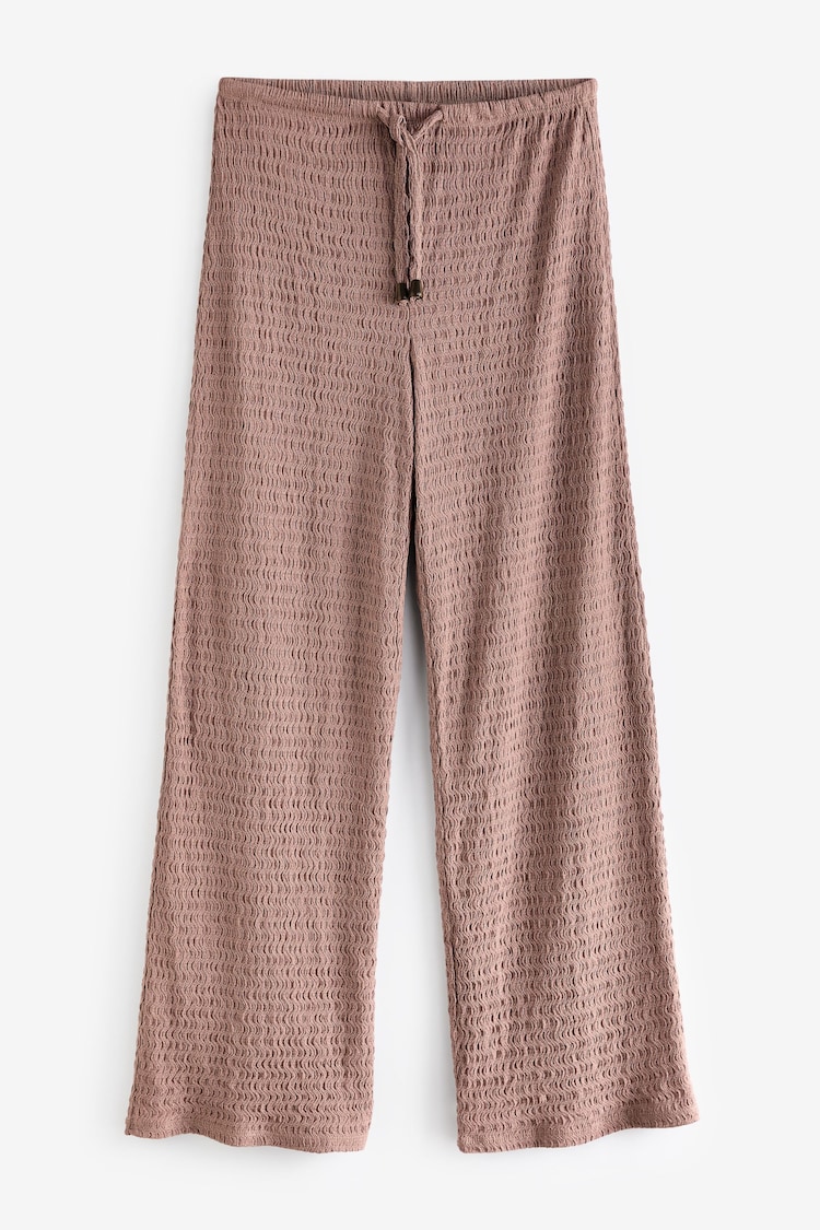 River Island Brown Textured Wide Leg Trousers - Image 1 of 1