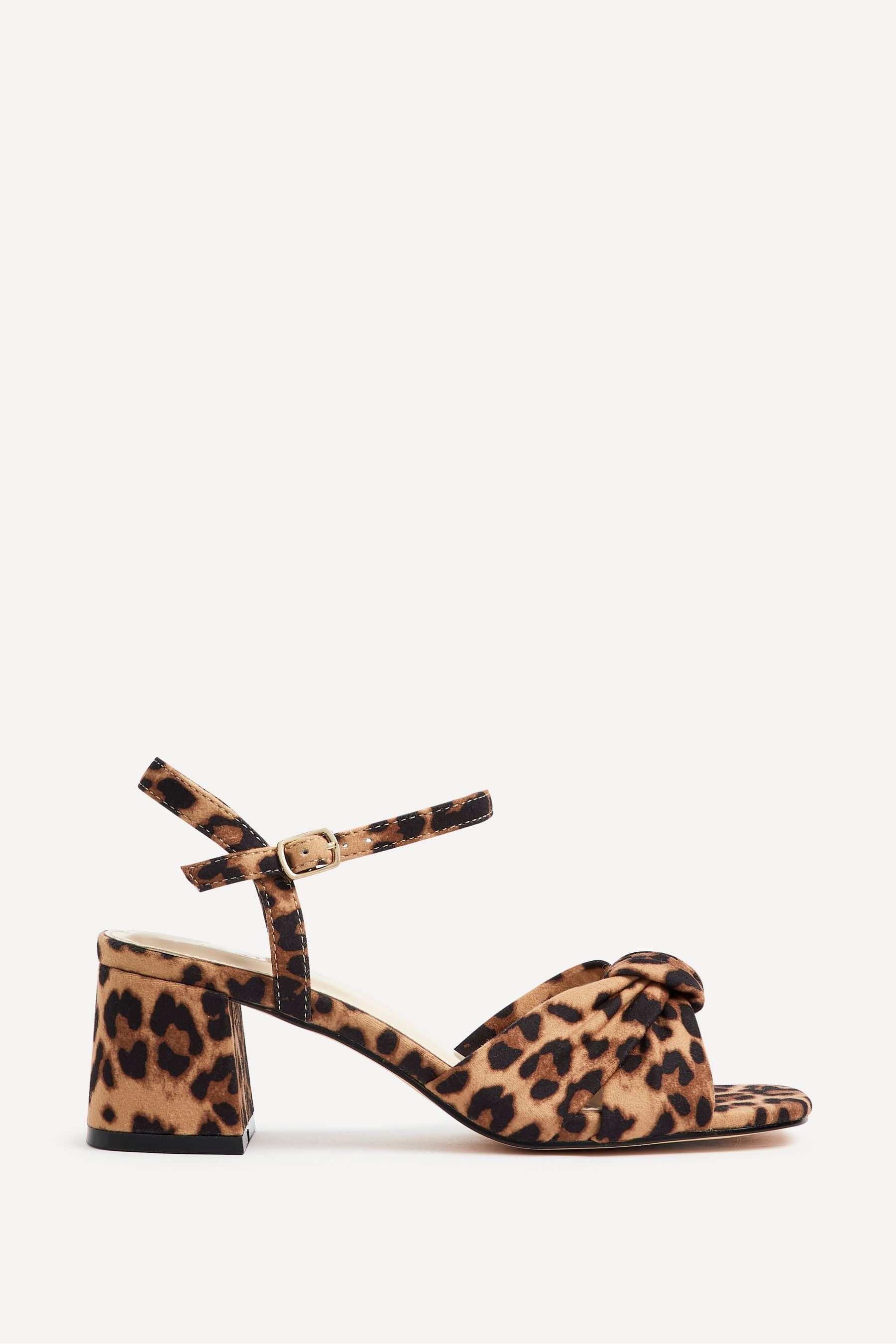 Leopard block sandals clearance