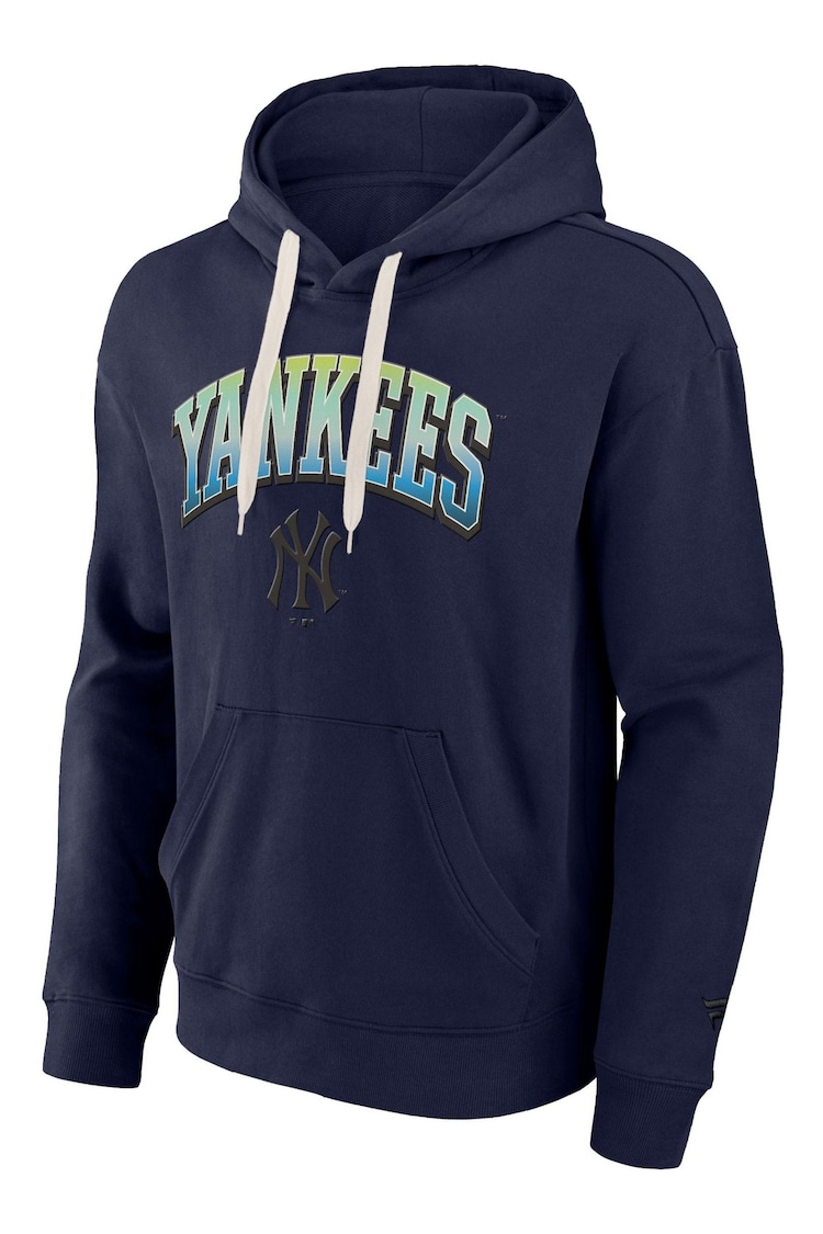 Fanatics Blue MLB New York Yankees Gradient Fleece Pullover 100% Cotton Hoodie - Image 2 of 3