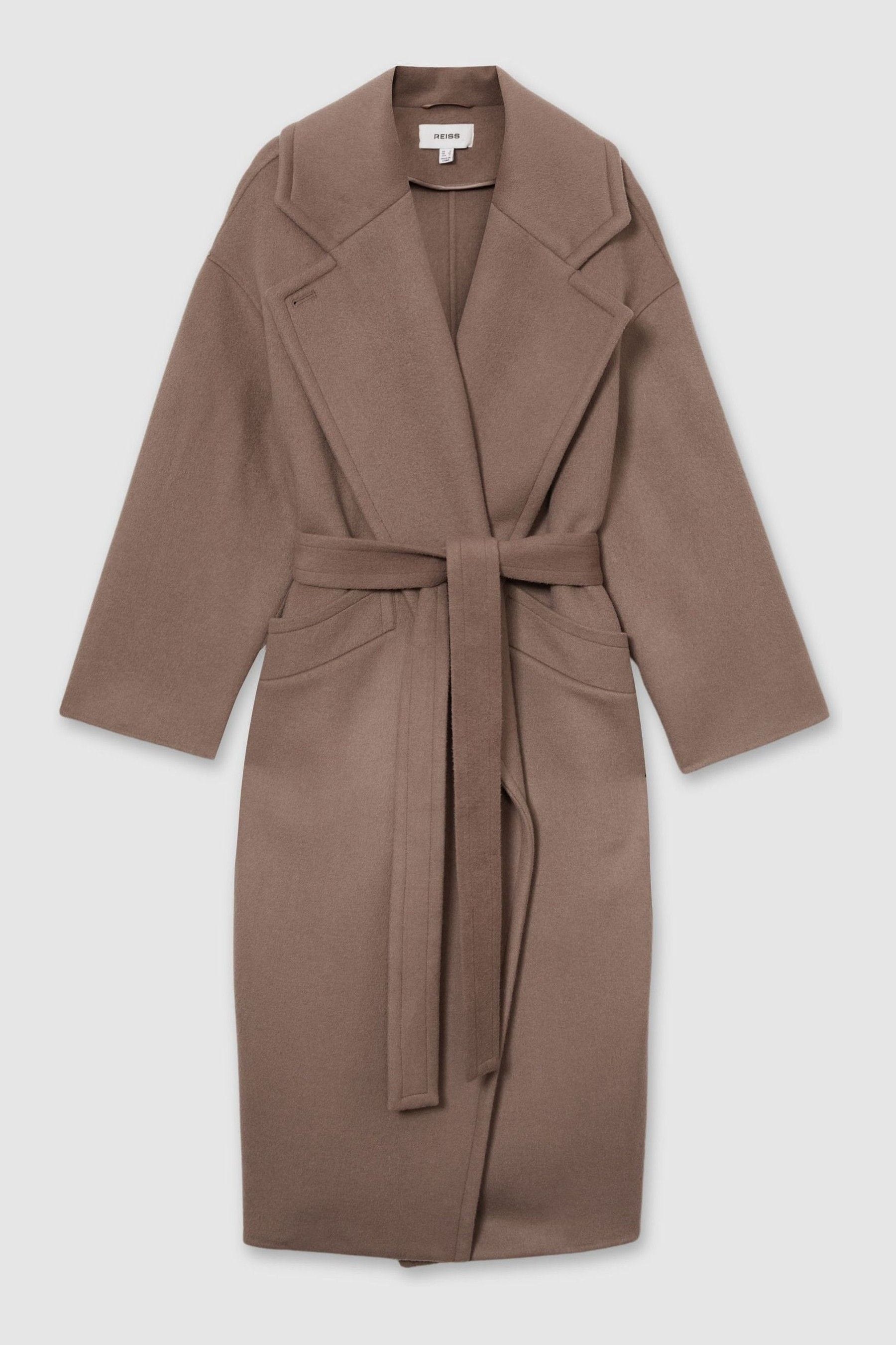 Buy Reiss Mink Neutral Bridget Wool Blend Blindseam Coat from the Next UK online shop