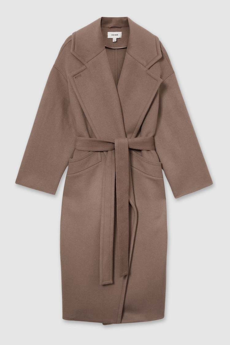 Reiss Mink Neutral Bridget Wool-Blend Blindseam Coat - Image 2 of 8