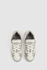 Reiss Grey Alvar Panelled Leather Trainers - Image 3 of 5