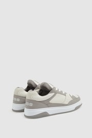 Reiss Grey Alvar Panelled Leather Trainers - Image 4 of 5