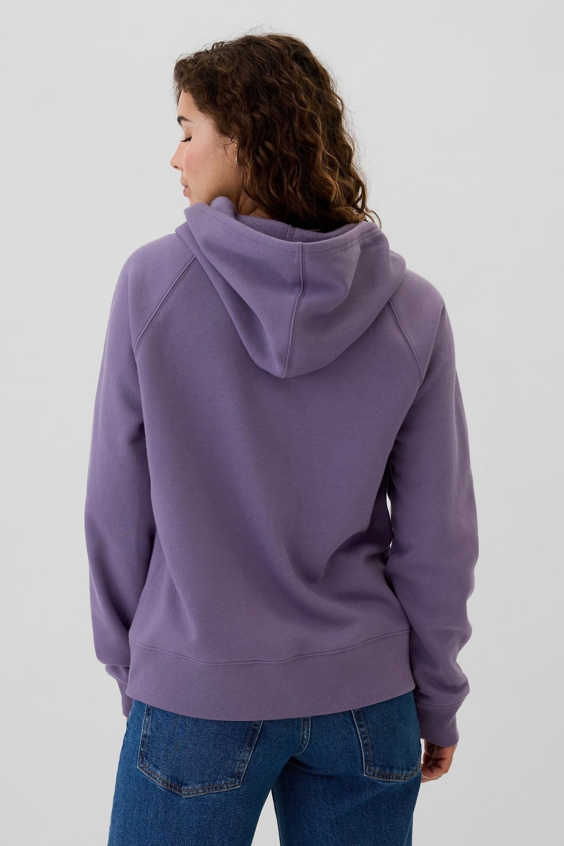 Buy Gap Purple Logo Zip Through Hoodie from Next Luxembourg