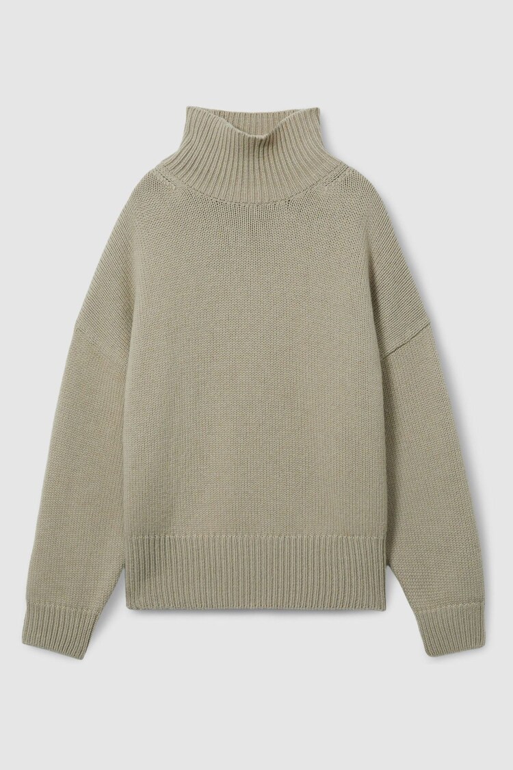 LES 100 CIEL Khaki Reiss | Les 100 Ciels Wool and Cashmere Jumper - Image 2 of 5