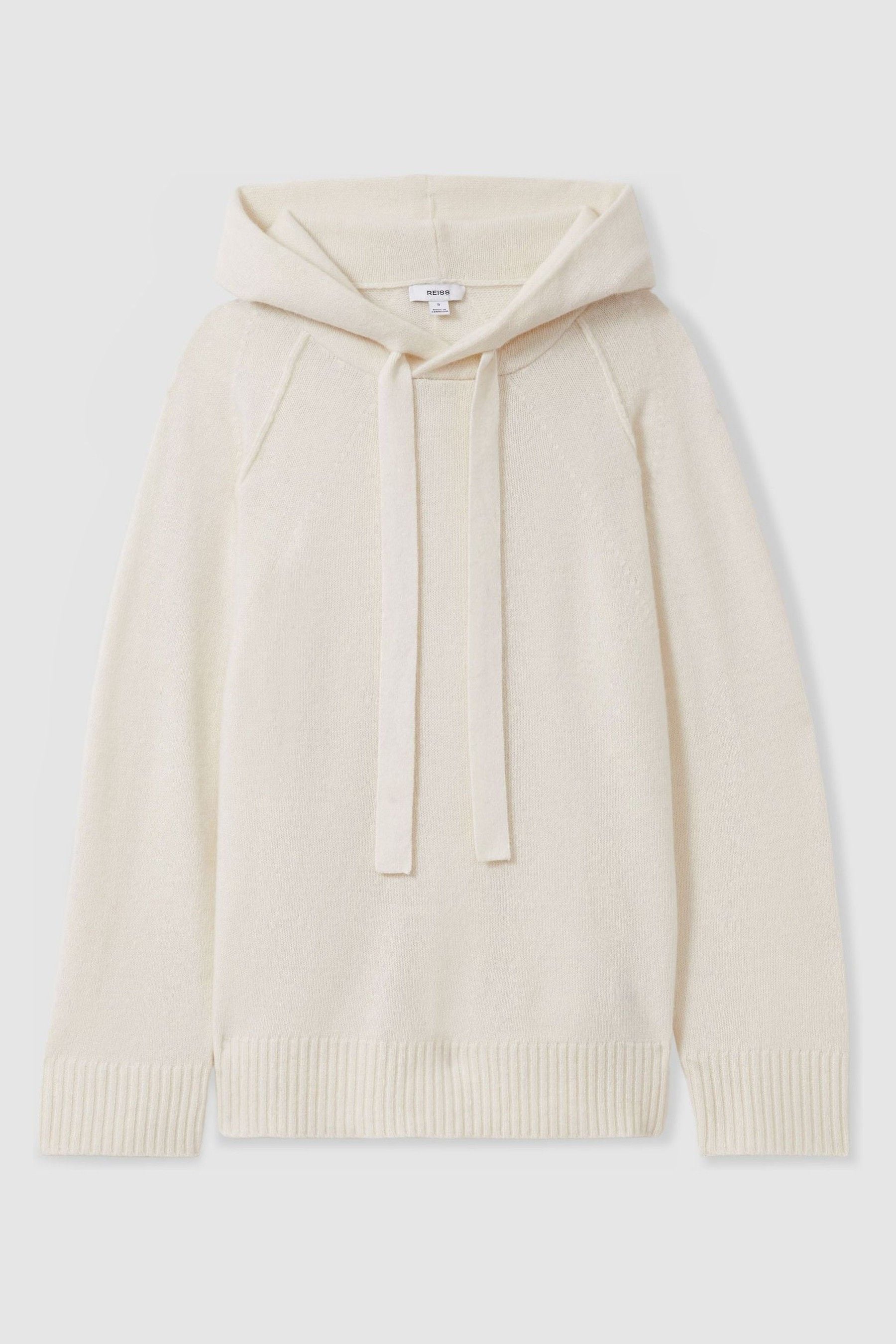 Buy Reiss Cream Charlie Wool Cashmere Drawstring Hoodie from Next Luxembourg