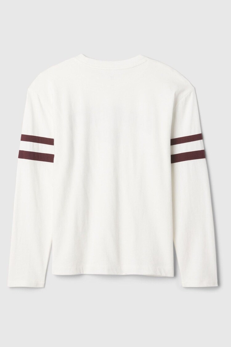 Gap White Long Sleeve  Graphic T-Shirt (4-13yrs) - Image 2 of 3