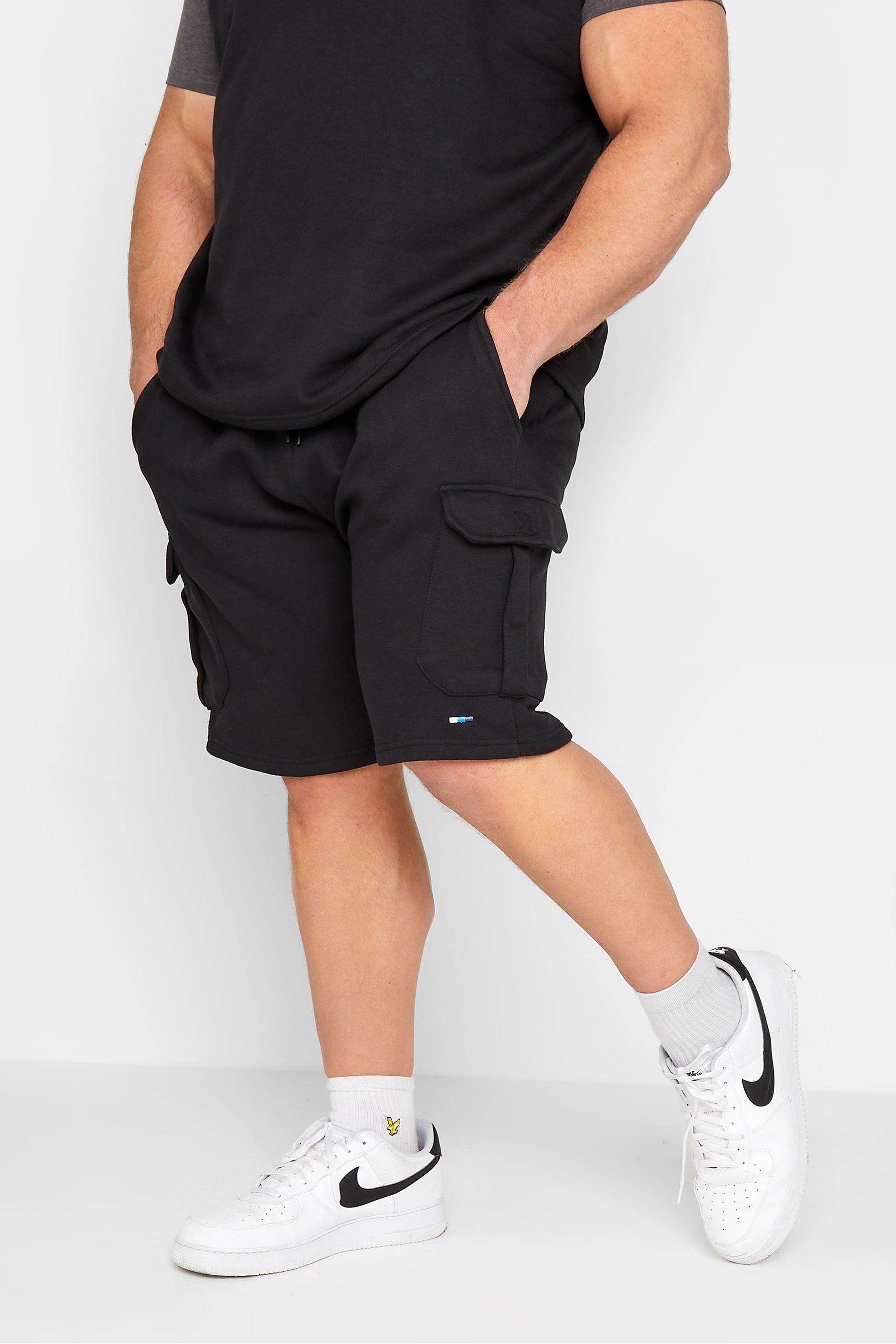Buy BadRhino Big Tall Black 100 Cotton Essential Cargo Jogger Shorts from Next Luxembourg