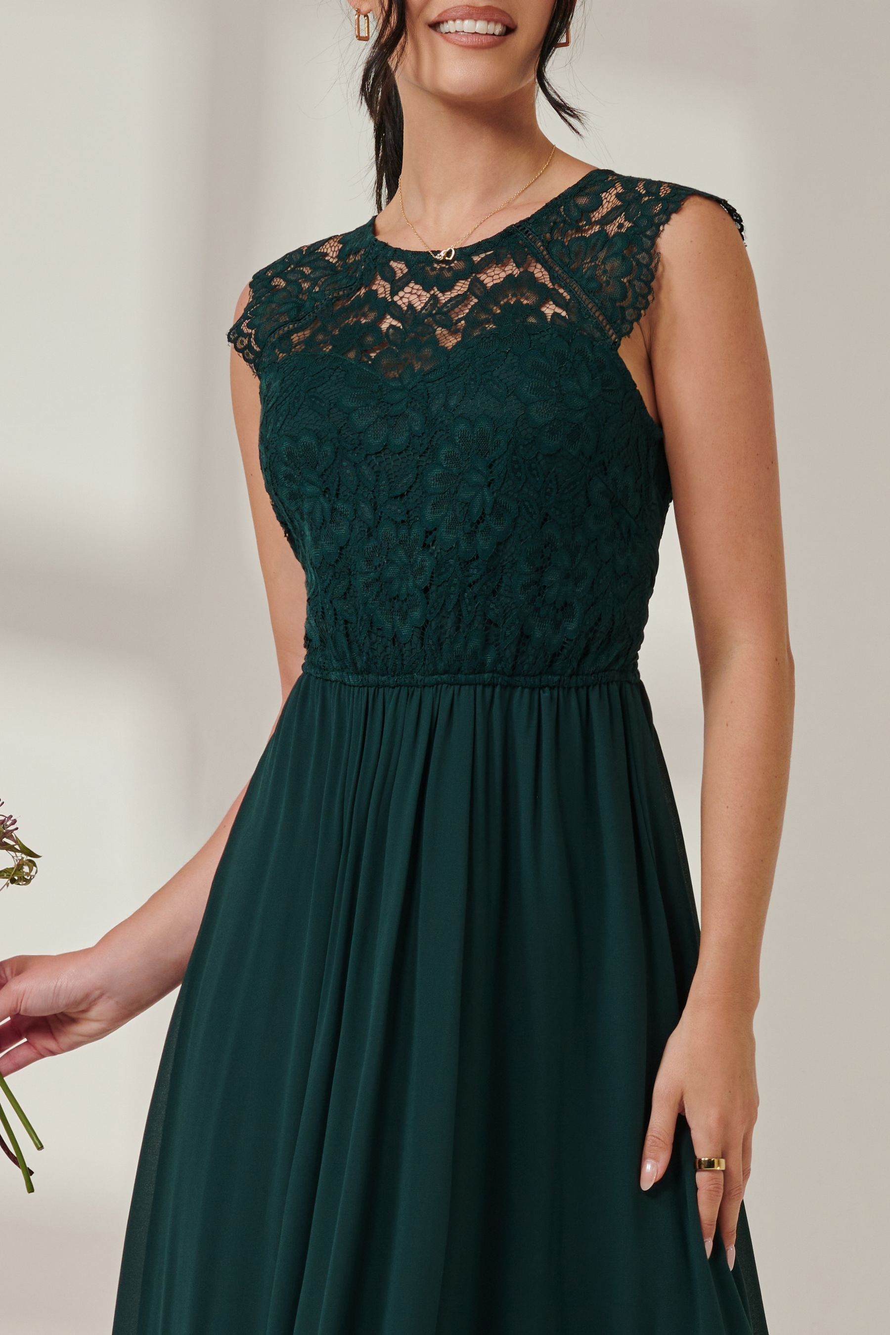 Leanne dress emerald green top