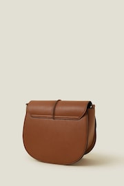 Accessorize Brown Stitch Strap Saddle Bag - Image 2 of 3