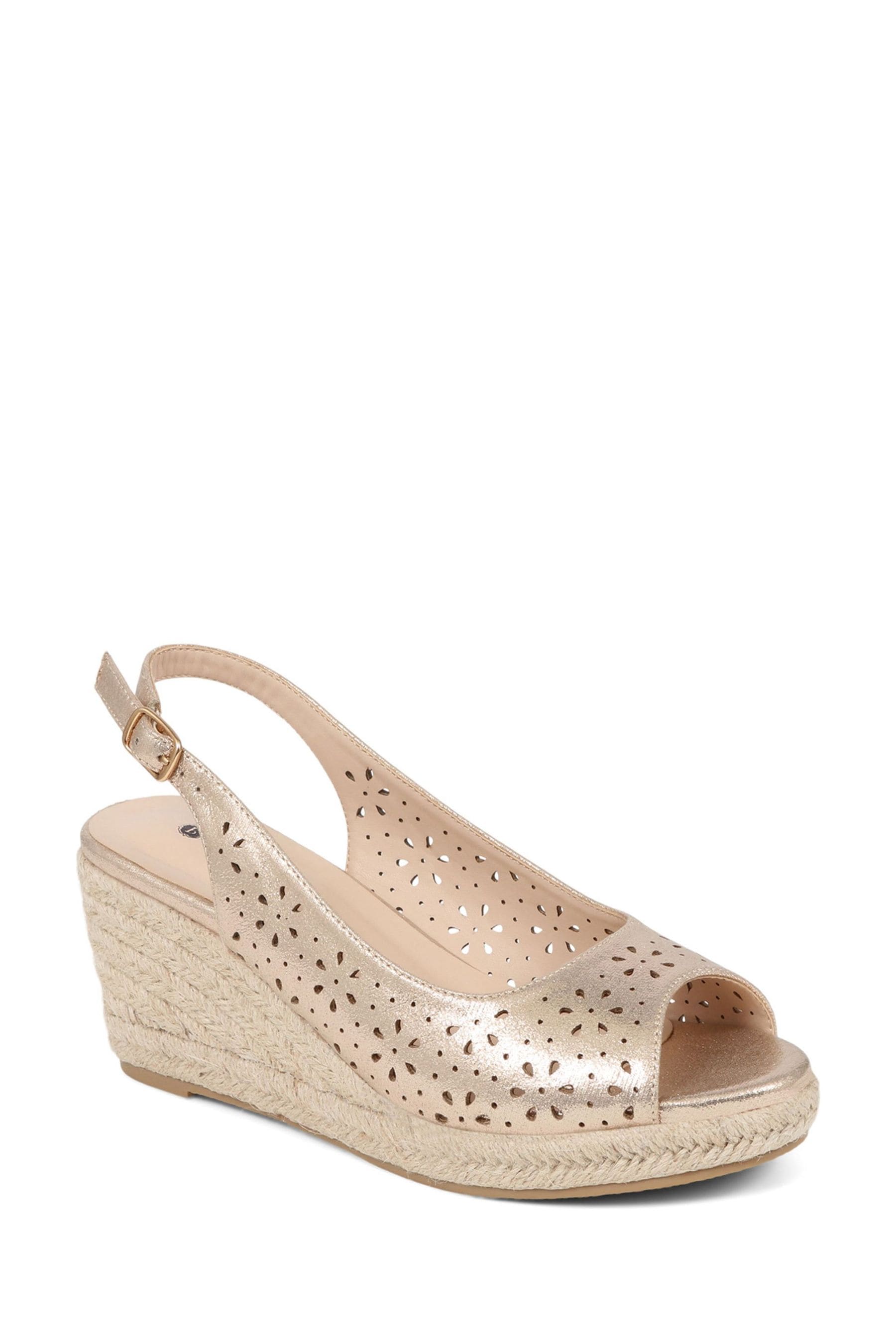 Gold espadrille wedge sandals hotsell