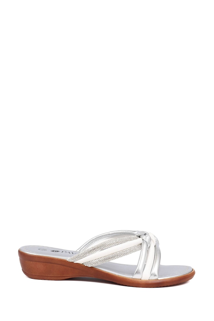 Pavers Silver Slip-On Mule Sandals - Image 2 of 5