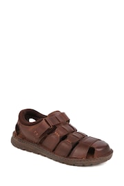 Pavers Brown Leather Fisherman Sandals - Image 1 of 5