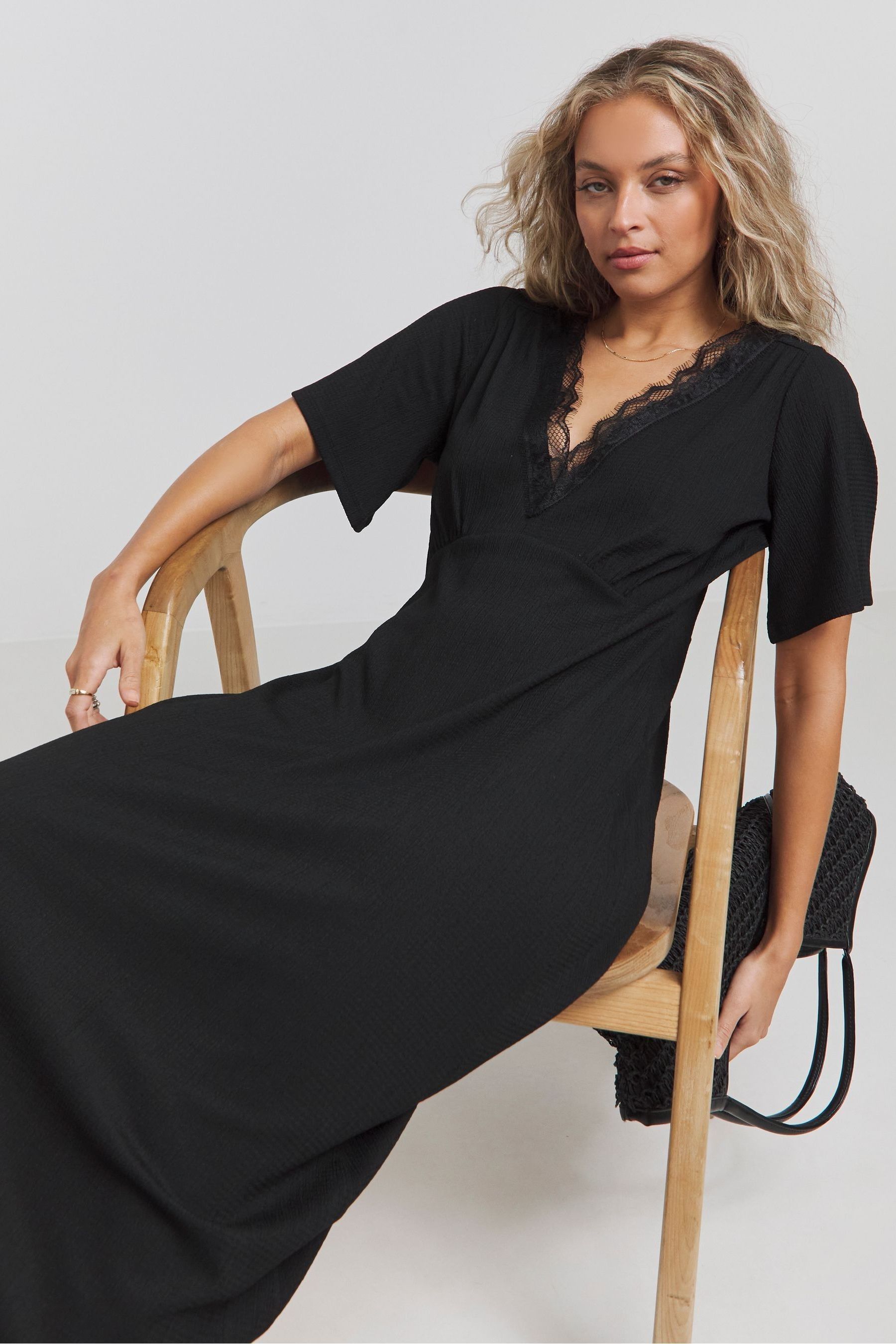 Simply be black lace dress top