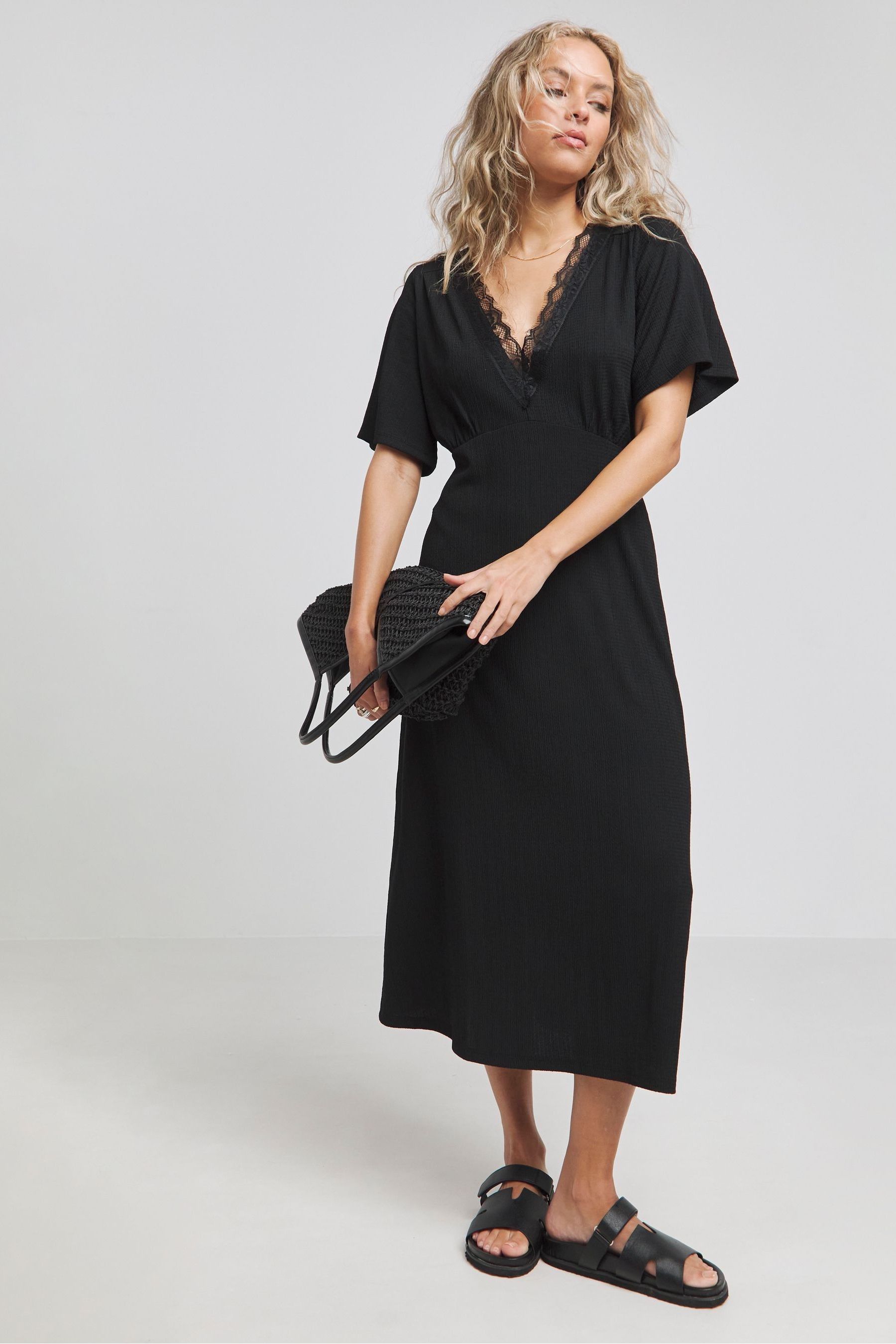 Simply be black lace dress top