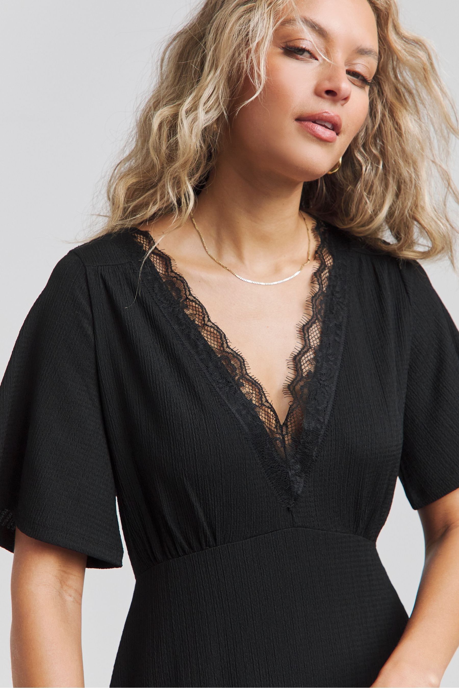 Simply be black lace dress top