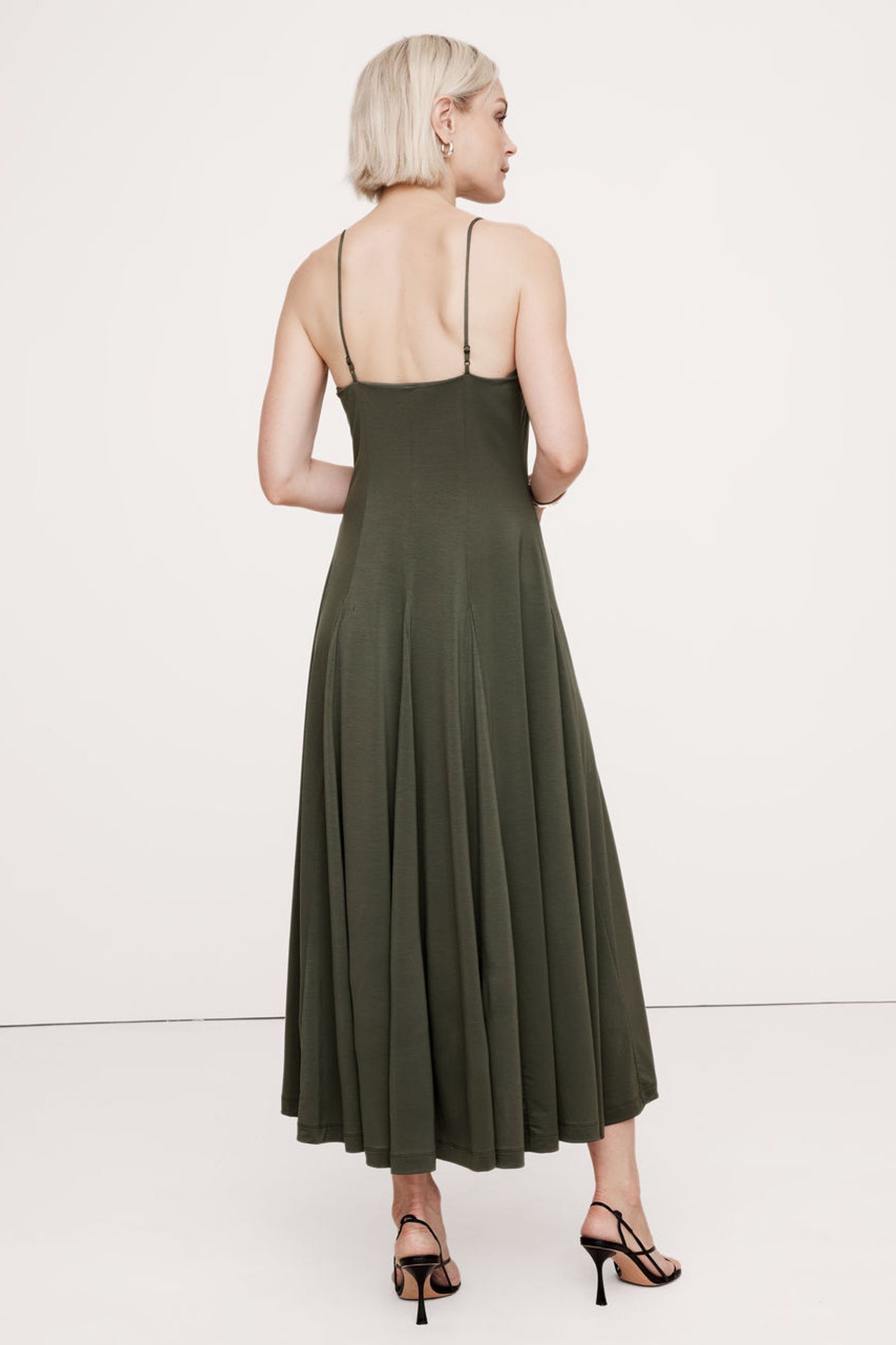Buy Banana Republic Khaki Green Drapey Jersey Godet Maxi Dress from Next Germany