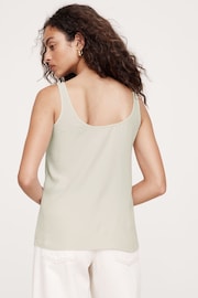 Banana Republic White Essential Silk Sleeveless Tank Top - Image 2 of 4