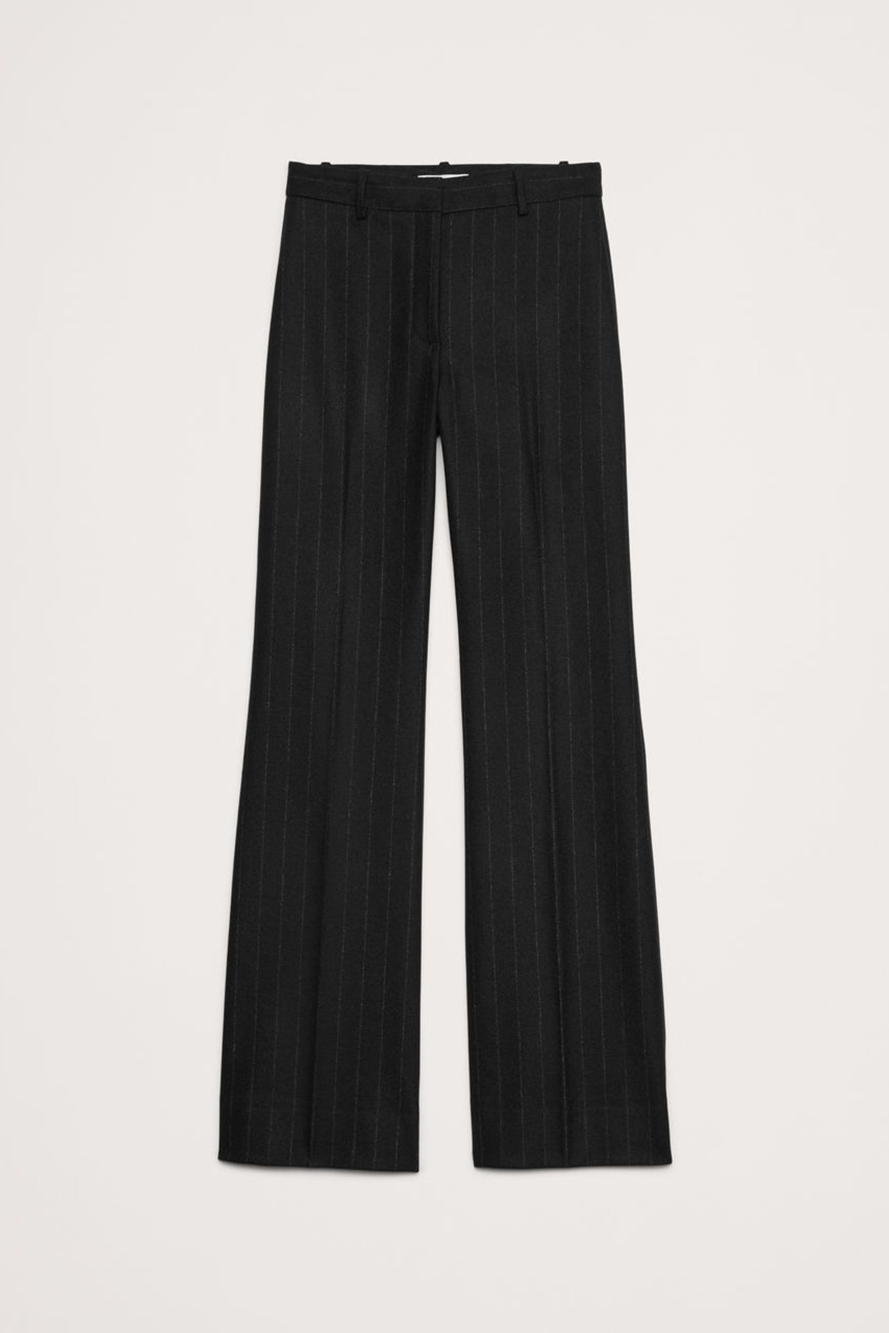 Wide leg flannel trousers discount